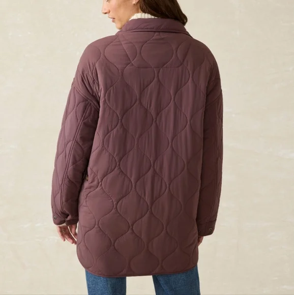 Faherty Horizon series Brown Quilted oversize Jacket size XS/ S - Picture 2 of 16